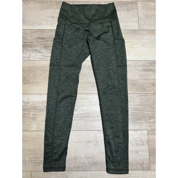 Aerie The Hugger Activewear Leggings High Waisted Pockets Green Heather MEDIUM - Picture 2 of 6